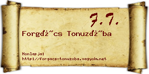 Forgács Tonuzóba névjegykártya